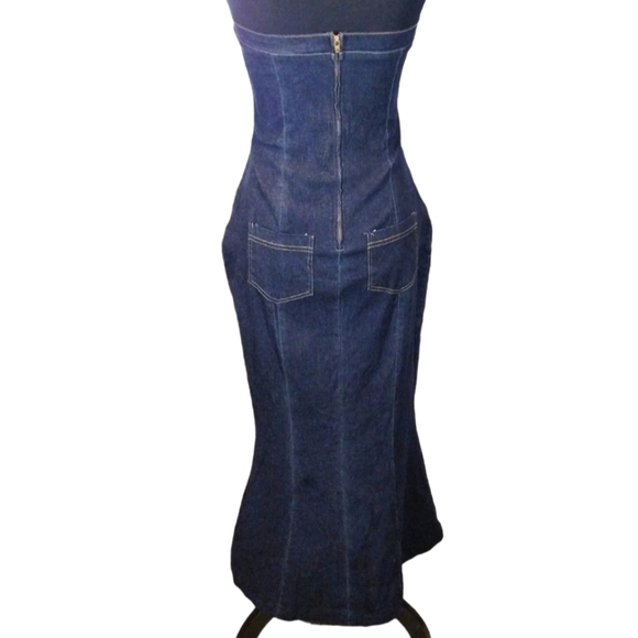 Studio F Denim Maxi Dress - Picture 4 of 9